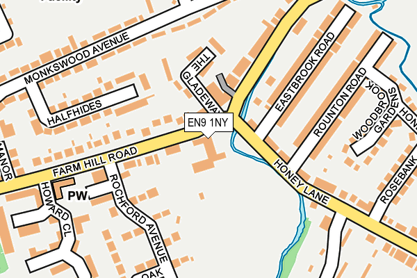 EN9 1NY map - OS OpenMap – Local (Ordnance Survey)