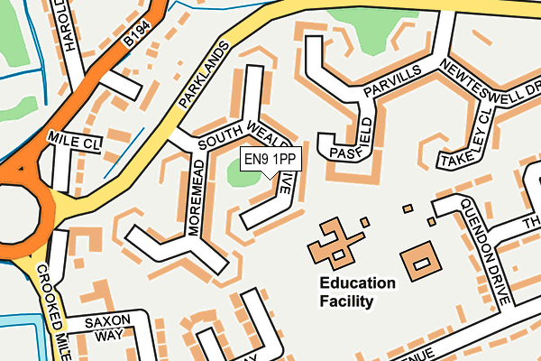 EN9 1PP map - OS OpenMap – Local (Ordnance Survey)