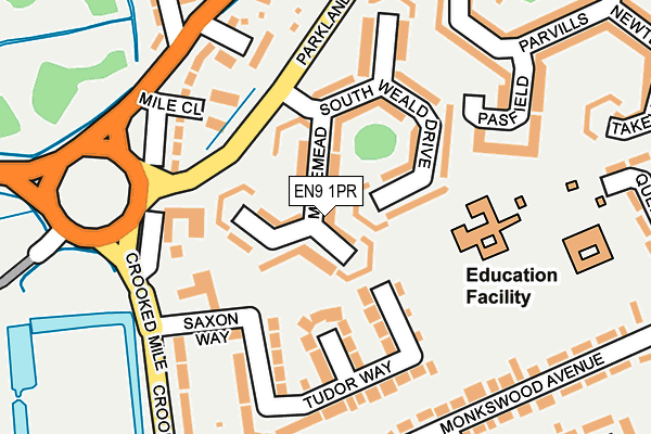 EN9 1PR map - OS OpenMap – Local (Ordnance Survey)