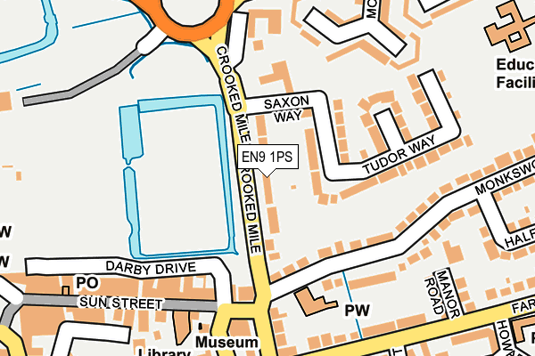 EN9 1PS map - OS OpenMap – Local (Ordnance Survey)