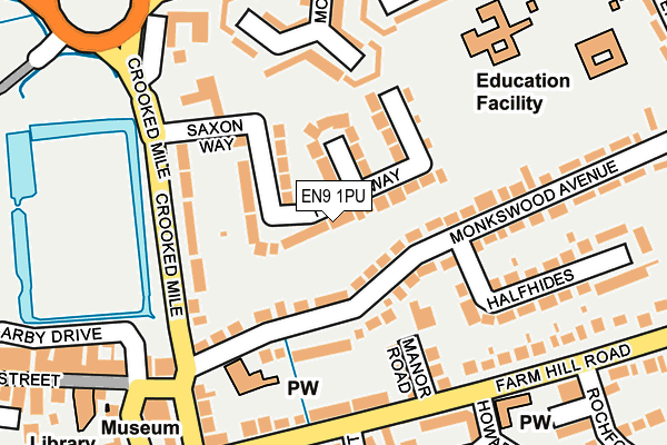 EN9 1PU map - OS OpenMap – Local (Ordnance Survey)