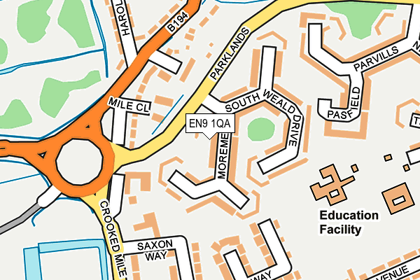 EN9 1QA map - OS OpenMap – Local (Ordnance Survey)