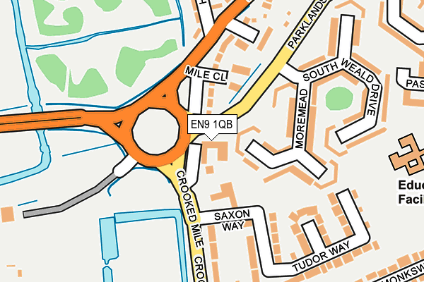 EN9 1QB map - OS OpenMap – Local (Ordnance Survey)