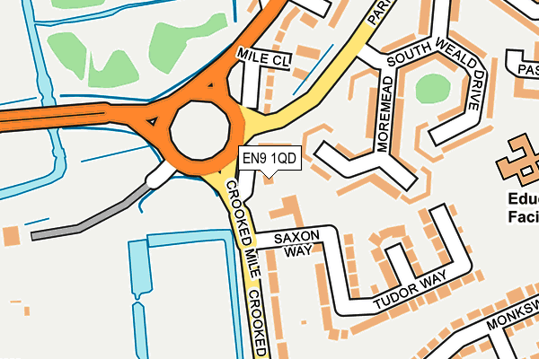 EN9 1QD map - OS OpenMap – Local (Ordnance Survey)