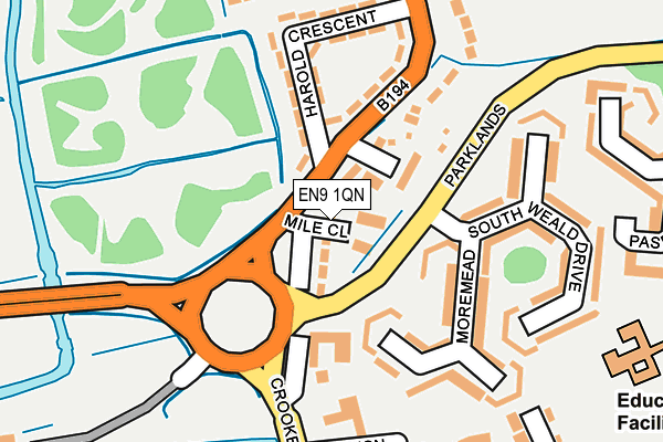EN9 1QN map - OS OpenMap – Local (Ordnance Survey)