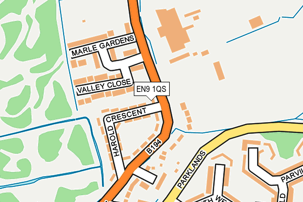 EN9 1QS map - OS OpenMap – Local (Ordnance Survey)