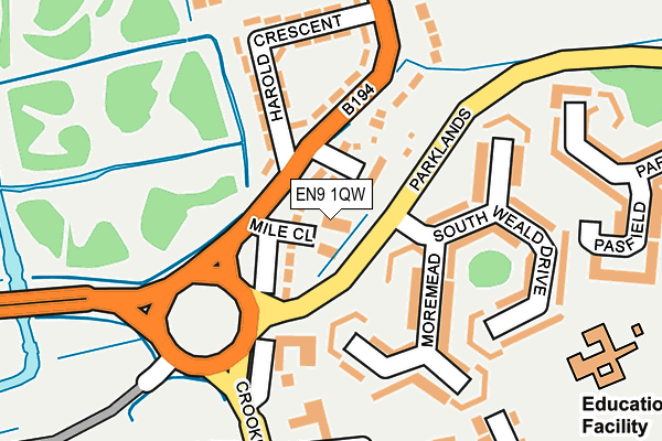 EN9 1QW map - OS OpenMap – Local (Ordnance Survey)
