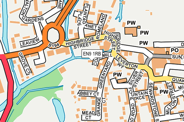 EN9 1RB map - OS OpenMap – Local (Ordnance Survey)