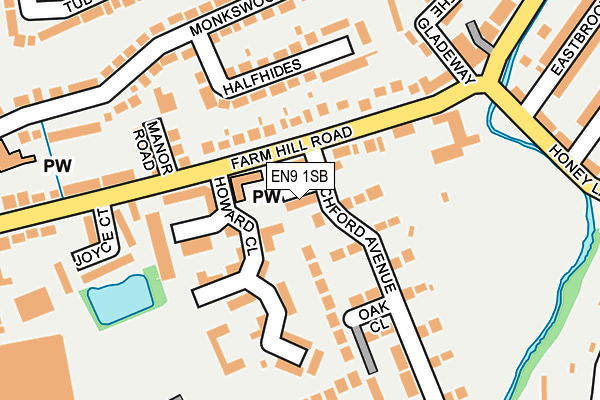 EN9 1SB map - OS OpenMap – Local (Ordnance Survey)