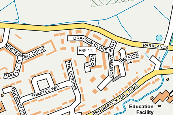 EN9 1TJ map - OS OpenMap – Local (Ordnance Survey)