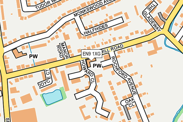 EN9 1XG map - OS OpenMap – Local (Ordnance Survey)