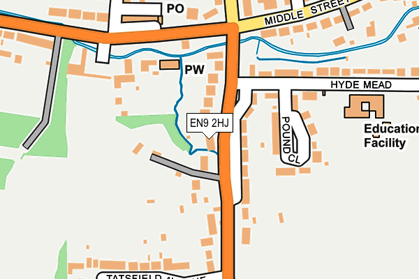 EN9 2HJ map - OS OpenMap – Local (Ordnance Survey)
