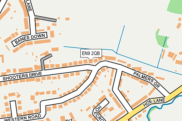 EN9 2QB map - OS OpenMap – Local (Ordnance Survey)