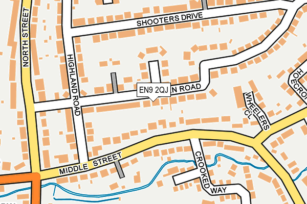 EN9 2QJ map - OS OpenMap – Local (Ordnance Survey)