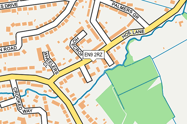 EN9 2RZ map - OS OpenMap – Local (Ordnance Survey)