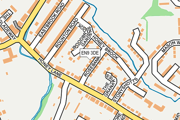 EN9 3DE map - OS OpenMap – Local (Ordnance Survey)