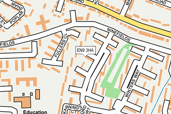 EN9 3HA map - OS OpenMap – Local (Ordnance Survey)