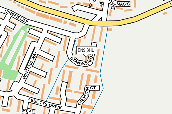 EN9 3HU map - OS OpenMap – Local (Ordnance Survey)