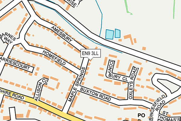 EN9 3LL map - OS OpenMap – Local (Ordnance Survey)