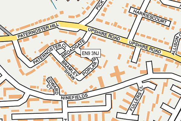 EN9 3NJ map - OS OpenMap – Local (Ordnance Survey)