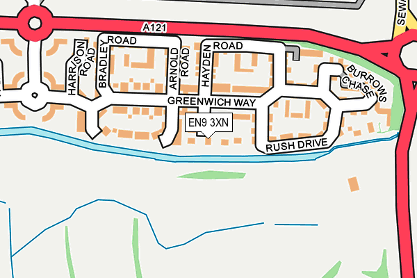 EN9 3XN map - OS OpenMap – Local (Ordnance Survey)
