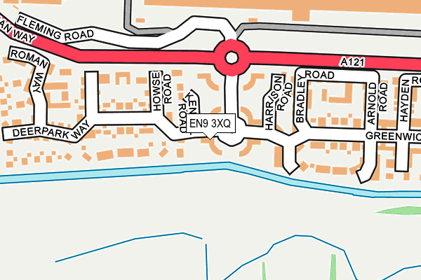 EN9 3XQ map - OS OpenMap – Local (Ordnance Survey)