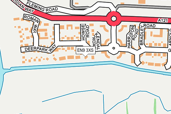 EN9 3XS map - OS OpenMap – Local (Ordnance Survey)