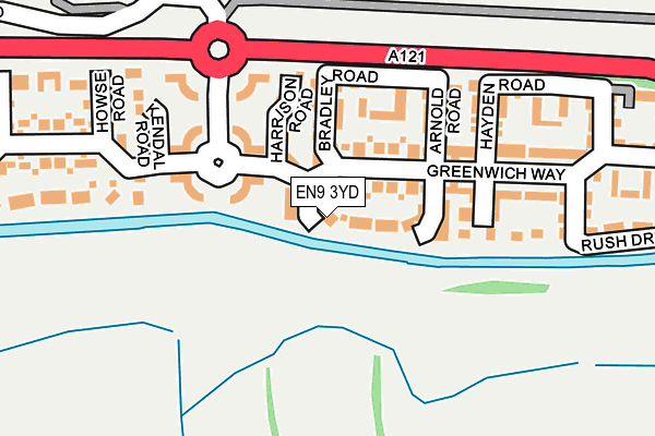EN9 3YD map - OS OpenMap – Local (Ordnance Survey)