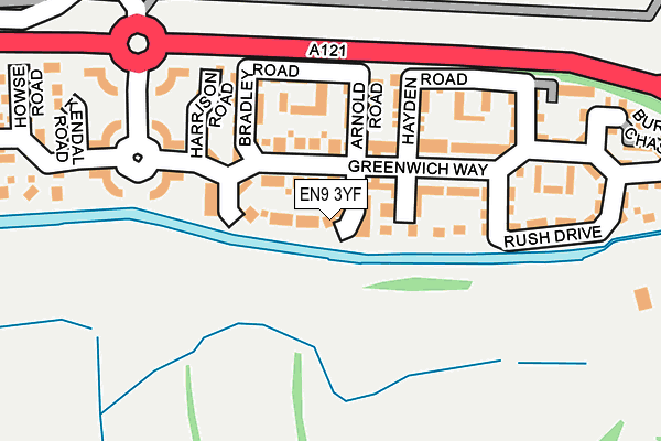 EN9 3YF map - OS OpenMap – Local (Ordnance Survey)