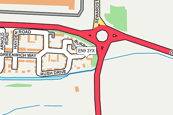 EN9 3YX map - OS OpenMap – Local (Ordnance Survey)