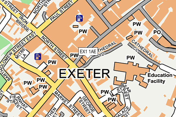 EX1 1AE map - OS OpenMap – Local (Ordnance Survey)