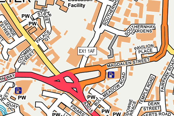 EX1 1AF map - OS OpenMap – Local (Ordnance Survey)