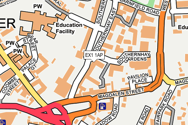 EX1 1AP map - OS OpenMap – Local (Ordnance Survey)