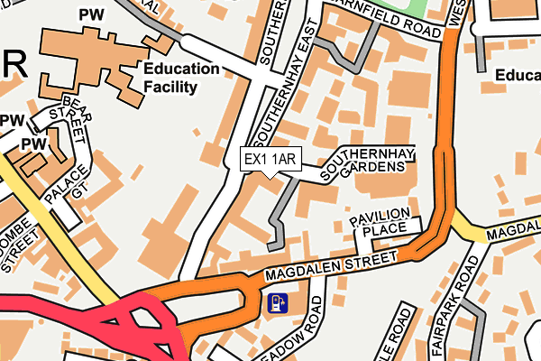 EX1 1AR map - OS OpenMap – Local (Ordnance Survey)