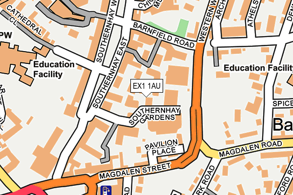 EX1 1AU map - OS OpenMap – Local (Ordnance Survey)