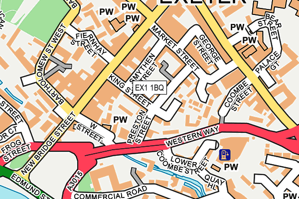 EX1 1BQ map - OS OpenMap – Local (Ordnance Survey)