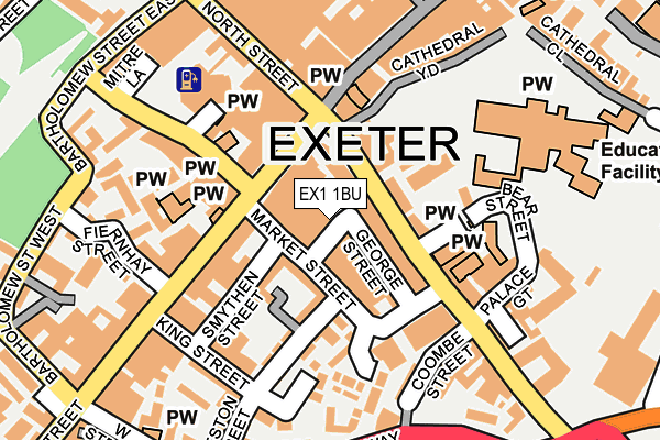 EX1 1BU map - OS OpenMap – Local (Ordnance Survey)