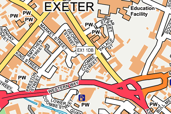 EX1 1DB map - OS OpenMap – Local (Ordnance Survey)