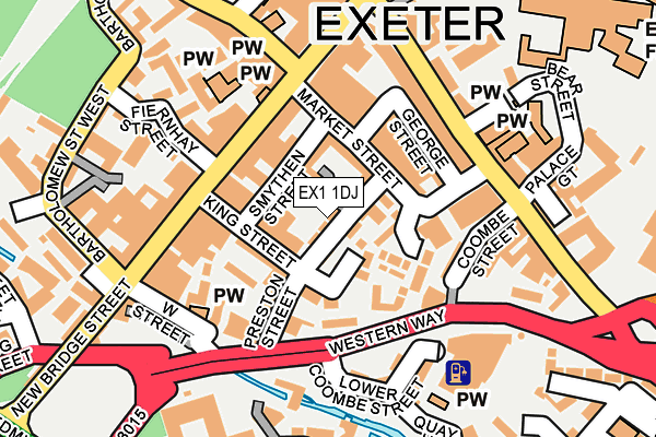 EX1 1DJ map - OS OpenMap – Local (Ordnance Survey)