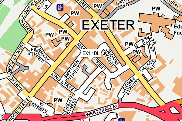 EX1 1DL map - OS OpenMap – Local (Ordnance Survey)