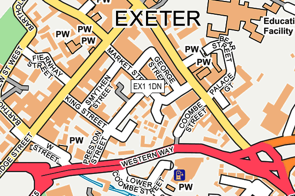 EX1 1DN map - OS OpenMap – Local (Ordnance Survey)