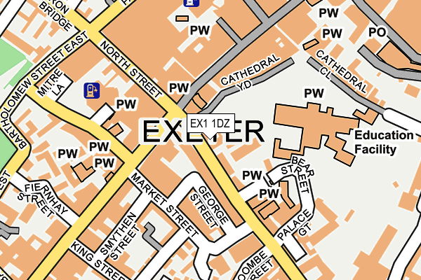 EX1 1DZ map - OS OpenMap – Local (Ordnance Survey)