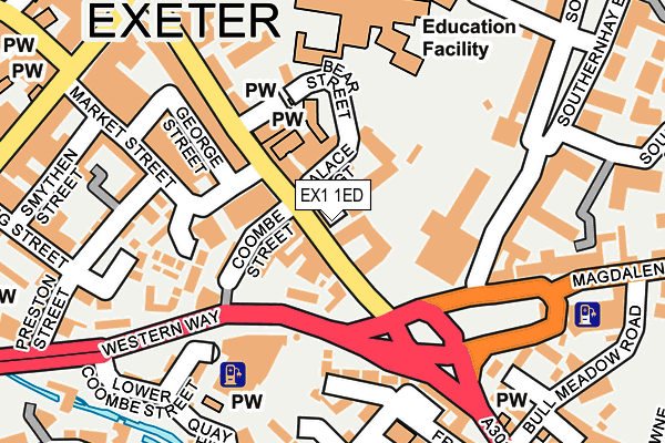 EX1 1ED map - OS OpenMap – Local (Ordnance Survey)