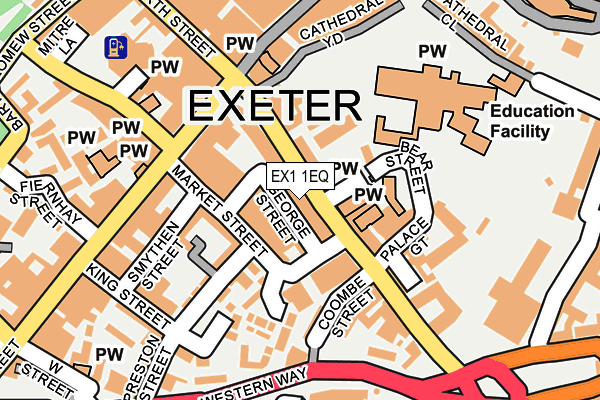 EX1 1EQ map - OS OpenMap – Local (Ordnance Survey)