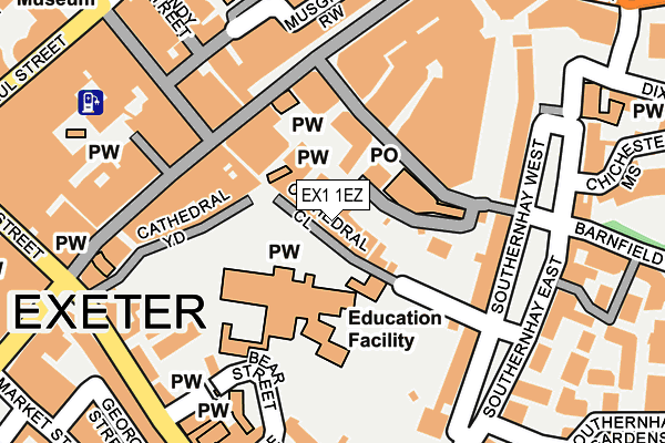 EX1 1EZ map - OS OpenMap – Local (Ordnance Survey)