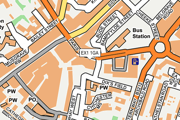 EX1 1GA map - OS OpenMap – Local (Ordnance Survey)