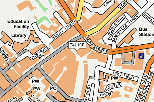 EX1 1GB map - OS OpenMap – Local (Ordnance Survey)