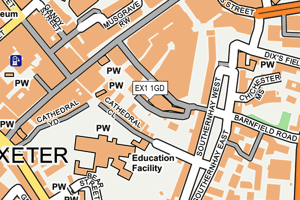 EX1 1GD map - OS OpenMap – Local (Ordnance Survey)