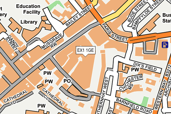 EX1 1GE map - OS OpenMap – Local (Ordnance Survey)