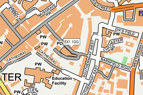 EX1 1GG map - OS OpenMap – Local (Ordnance Survey)